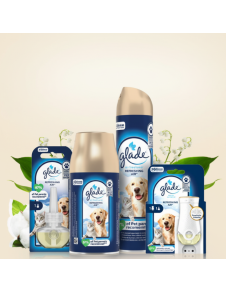 Elektryczny odświeżacz powietrza z wkładem niwelującym przykre zapachy Glade PETS Refreshing Air 5000204381405 6