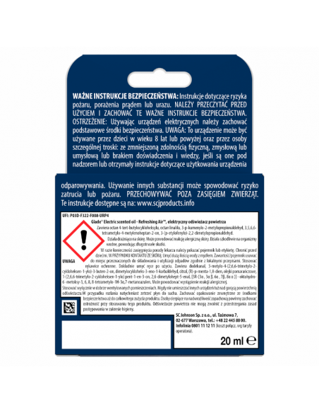 Elektryczny odświeżacz powietrza z wkładem niwelującym przykre zapachy Glade PETS Refreshing Air 5000204381405 7