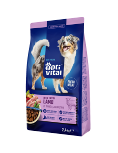 Sucha karma dla dorosłych psów ze świeżą jagnięciną OptiVital 2,4 kg 5906764001909 2