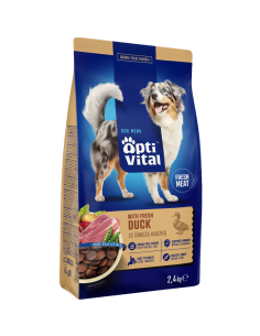 Sucha karma dla dorosłych psów ze świeżą kaczką OptiVital 2,4 kg 5906764001916