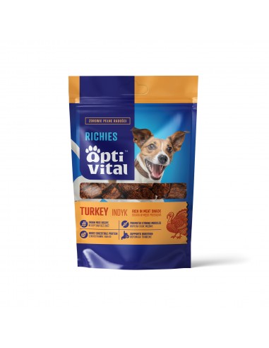 Przysmaki dla psa z indykiem z dodatkiem babki płesznik i cykorii OptiVital Richies 80 g 5907467782089