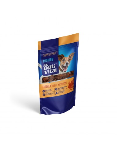Przysmaki dla psa z indykiem z dodatkiem babki płesznik i cykorii OptiVital Richies 80 g 5907467782089 2