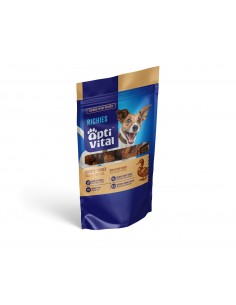 Przysmaki dla psa z kaczką i indykiem z dodatkiem żurawiny i marchwi OptiVital Richies 80 g 5907467782126 2