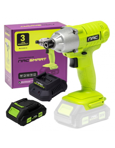 Zakrętarka udarowa NAC SMART NS-ID-20V-B z akumulatorem 2 Ah i szybką ładowarką 5905842532045