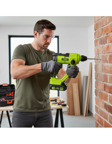 Mocna młotowiertarka NAC SMART NS-RH-20V-B z akumulatorem 2 Ah i szybką ładowarką 5905842532069 12