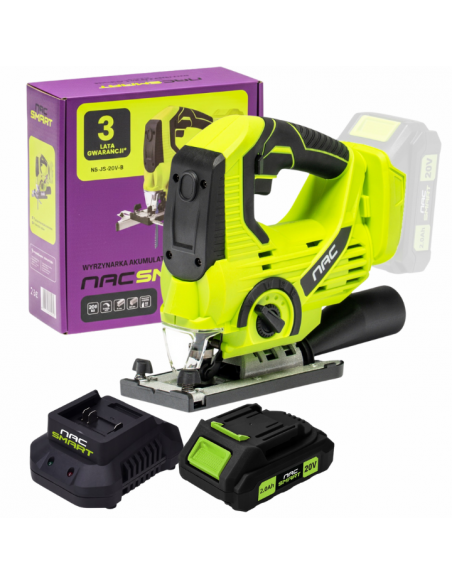 Wyrzynarka akumulatorowa NS-JS-20V-B NAC SMART z akumulatorem 2 Ah i szybką ładowarką 5905842532052