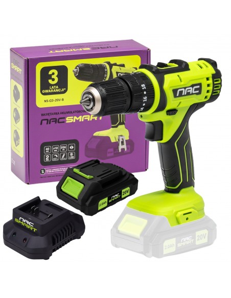Wkrętarka akumulatorowa NAC SMART z akumulatorem 2 Ah i szybką ładowarką 5905842532014