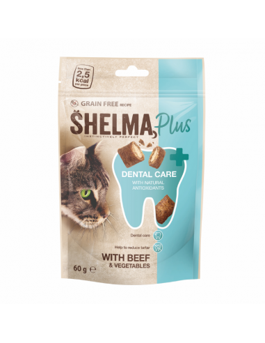 Przysmak dentystyczny dla kota, poduszeczki z wołowiną i warzywami Shelma 60 g 8595606410404 2