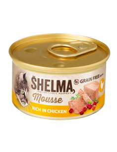 Mus dla dorosłych kotów Bogaty w kurczaka z żurawiną i tymiankiem Shelma 85 g 8595606410602 2