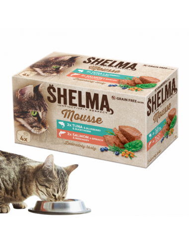 Mus dla dorosłych kotów z łososiem i tuńczykiem mix 4x 85 g 8595606410640