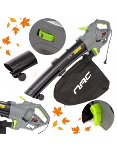 Funkcjonalny elektryczny odkurzacz ogrodowy z funkcją dmuchawy i składaną rurą ssącą NAC VBE350-AS-DW, 3500 W 5902490741683
