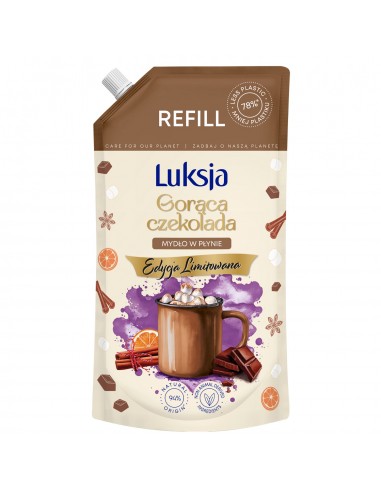 Zimowe mydło w płynie o zapachu gorącej czekolady Luksja, zapas 900 ml 5900536360744 2