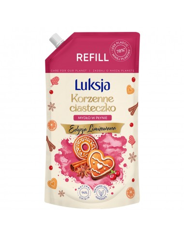 Zimowe mydło w płynie o zapachu ciasteczek korzennych Luksja, zapas 900 ml 5900536360737 2