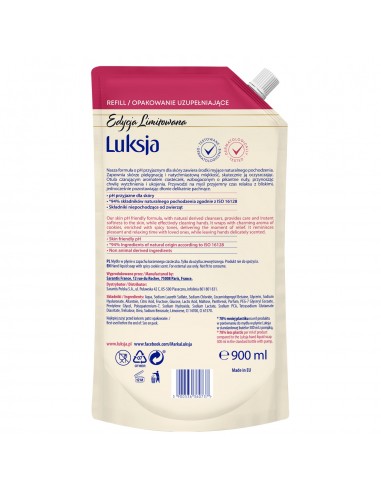 Zimowe mydło w płynie o zapachu ciasteczek korzennych Luksja, zapas 900 ml 5900536360737 3