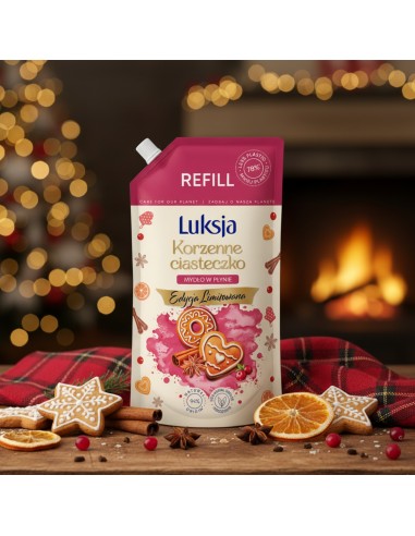 Zimowe mydło w płynie o zapachu ciasteczek korzennych Luksja, zapas 900 ml 5900536360737 4