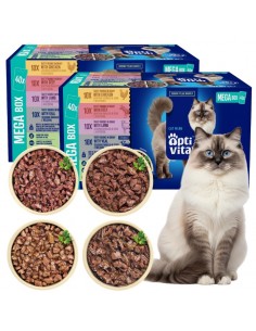2x MEGA BOX saszetek dla kota, Mix smaków OptiVital 80x85 g 5906764003392