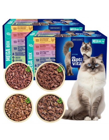 2x MEGA BOX saszetek dla kota, Mix smaków OptiVital 80x85 g 5906764003392