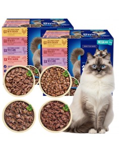 2x Zestaw saszetek dla kota z kurczakiem, wołowiną, jagnięciną, łososiem OptiVital 48x85 g 5906764003385