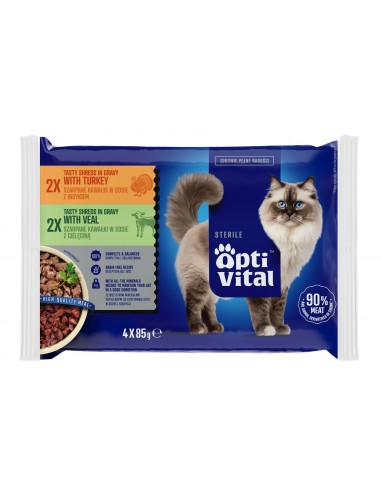 Zestaw saszetek dla kota z mokrą karmą Mix smaków OptiVital 12x85g 5906764003231 3