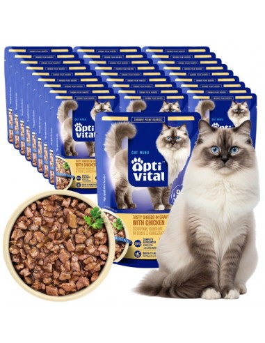 Zestaw saszetek dla kota szarpane kawałki z kurczakiem w sosie 28x85g 5906764003286