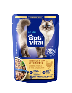 Zestaw saszetek dla kota szarpane kawałki z kurczakiem w sosie 28x85g 5906764003286 2