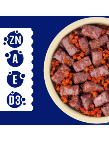 Zestaw puszek dla psa z jagnięciną, wątróbką i marchewką sosie OptiVital 6x1250g 5907467782638 4