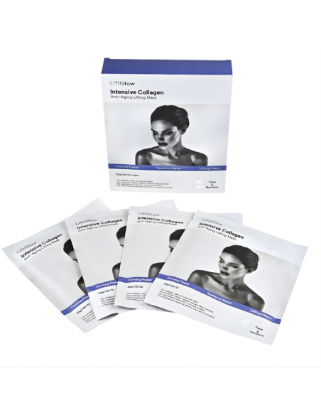 Hydrożelowa maseczka na twarz i dekolt w płachcie LiftGlow Intensive Collagen 4 szt. 5907346090007 2