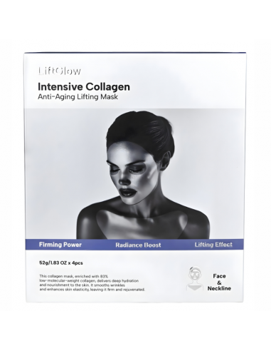 Hydrożelowa maseczka na twarz i dekolt w płachcie LiftGlow Intensive Collagen 4 szt. 5907346090007 3