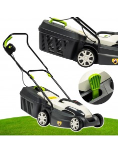 Łatwa w obsłudze kosiarka elektryczna NAC LE14-34-PB-KC 1400W z zabezpieczeniem termicznym + kosz 5902067856390