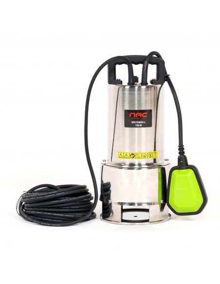 Solidna pompa zatapialna do brudnej wody NAC SPE75INOX-L, 750 W 15000l/h 5902490742628 2