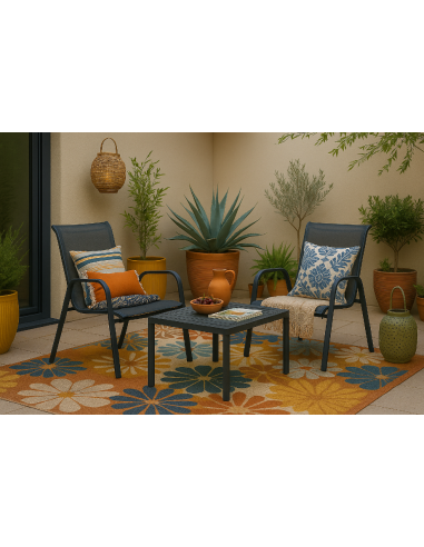 Zestaw mebli ogrodowych dla 6 osób: stół obiadowy szklany + 6x krzesło 5905842532496 9