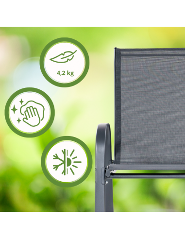 Zestaw mebli ogrodowych dla 6 osób: stół obiadowy szklany + 6x krzesło 5905842532496 12