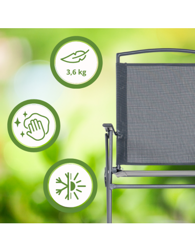 Komplet mebli do ogrodu dla 4 osób: stół obiadowy szklany + 4x krzesło składane 5905842532533 13