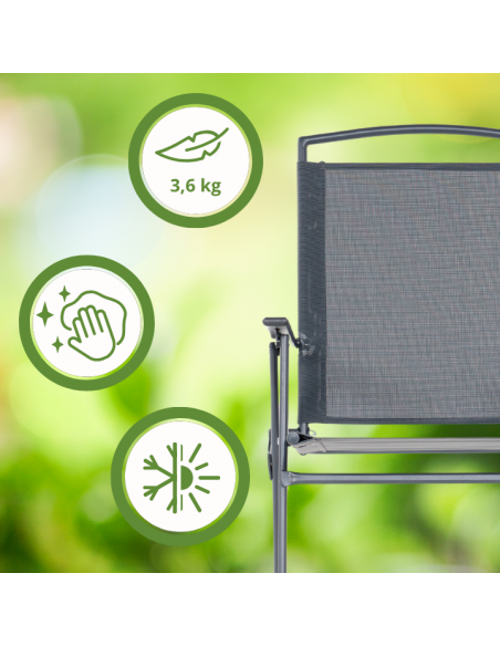 Komplet mebli do ogrodu dla 4 osób: stół obiadowy szklany + 4x krzesło składane 5905842532533 13