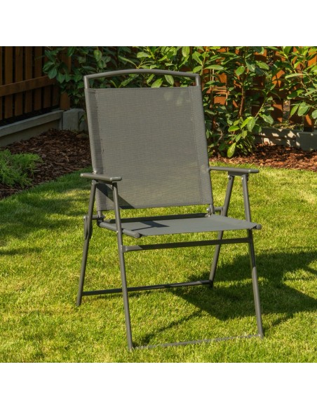 Komplet mebli do ogrodu dla 4 osób: stół obiadowy szklany + 4x krzesło składane 5905842532533 14