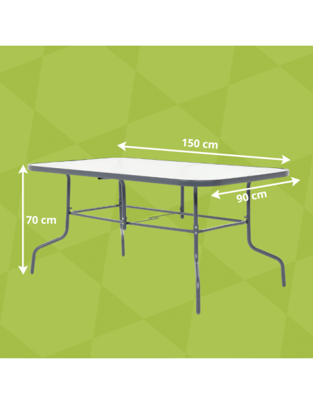 Stylowy zestaw mebli ogrodowych dla 6 osób: stół obiadowy + 6x składane krzesło Meven 5905842532533 4