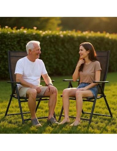 Wygodny zestaw mebli ogrodowych dla 4 osób: stół szklany + 4x fotel regulowany 5905842532526 13