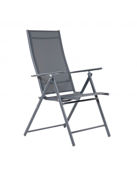 Duży zestaw komplet mebli ogrodowych dla 6 osób: stół szklany + 6x fotel regulowany 5905842532526 9