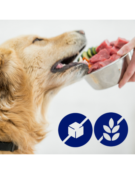 Pasztet dla dorosłych psów z kurczakiem, bogaty w indyka z marchewką OptiVital 400 g 5906764003453 5