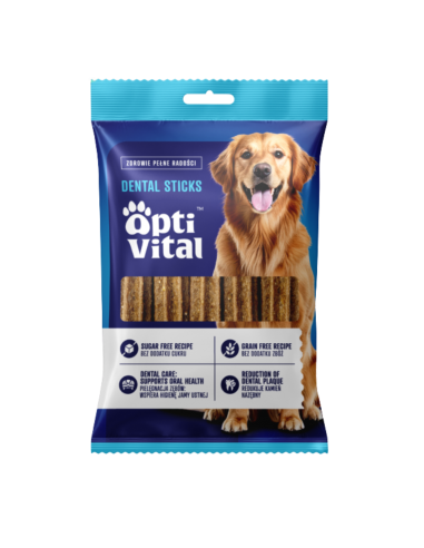 Bezzbożowy przysmak dentystyczny dla psów Dental stick OptiVital 180 g 5906764003019 3