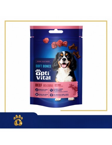 Miękkie kosteczki z wołowiną, przysmak dla psa OptiVital 90 g 5907467782812 9