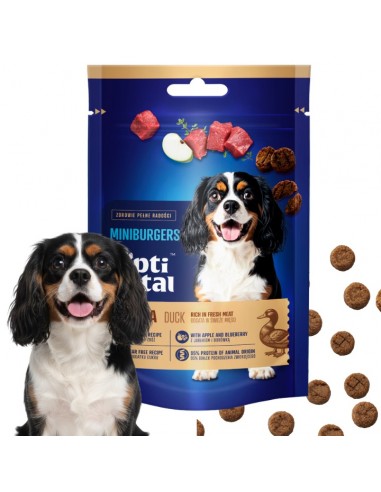 Mięsne miniburgerki z kaczką, jabłkiem i tymiankiem, smaczki dla psa OptiVital 60 g 5907467782799 11