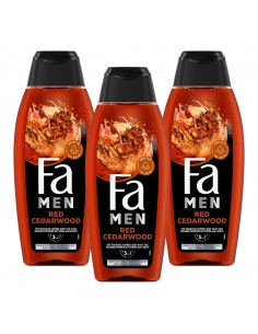 Zestaw męskich żeli pod prysznic 2w1 3x 400ml Fa Men Red Cedarwood 3838824413525