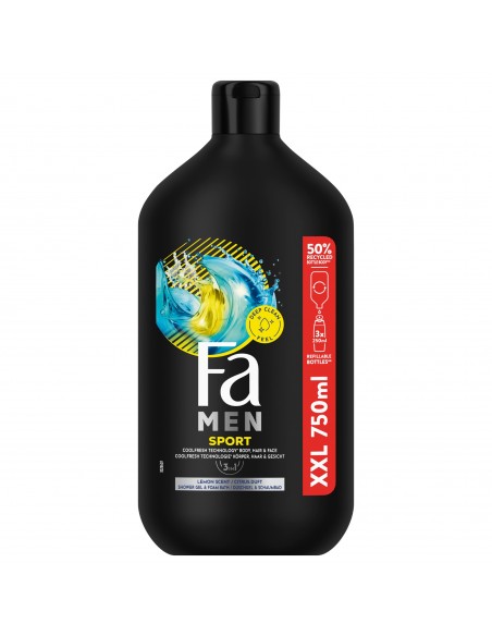 Duży zestaw męskich żeli pod prysznic 2x750 ml Fa Sport + Extreme Sport Energy Boost 9000101609394 2