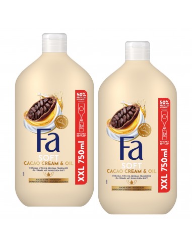 Cream & Oil Cacao żel pod prysznic zestaw 2x 750ml Fa 3838824413563