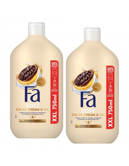 Cream & Oil Cacao żel pod prysznic zestaw 2x 750ml Fa 3838824413563