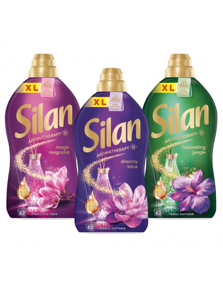 Zestaw płynów do płukania tkanin Silan Aromatherapy 3x1364 ml (Lotus + Magnolia + Jungle) 186 prań 9000101582604
