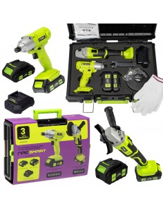 ZESTAW SZLIFIERKA KĄTOWA I ZAKRĘTARKA UDAROWA 20 V NAC SMART NS-SET3-20V 5905842533394