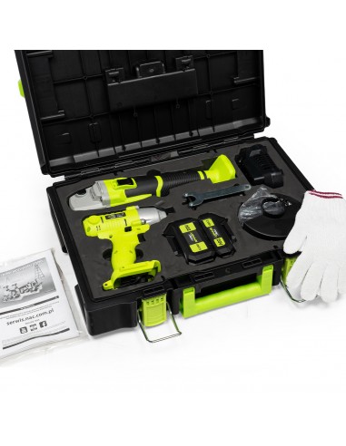 ZESTAW SZLIFIERKA KĄTOWA I ZAKRĘTARKA UDAROWA 20 V NAC SMART NS-SET3-20V 5905842533394 3