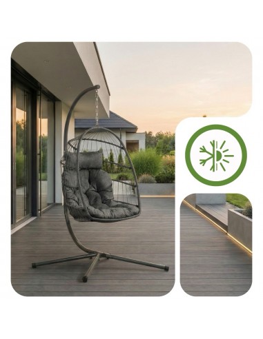 Grafitowy fotel wiszący Lizbona Meven  2